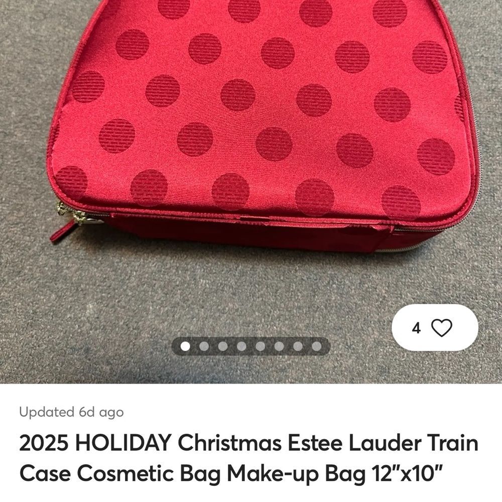 #0999+ Elegant Red Polka Dot Women's Makeup Bag - Picture 7 of 8